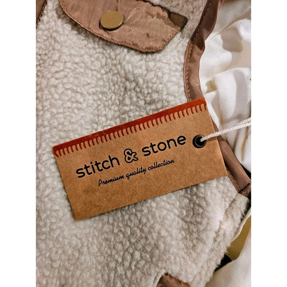 Toddler Boys 3pc Joggers Set Sherpa Vest Bear Graphic Tee Tan‎ 2T